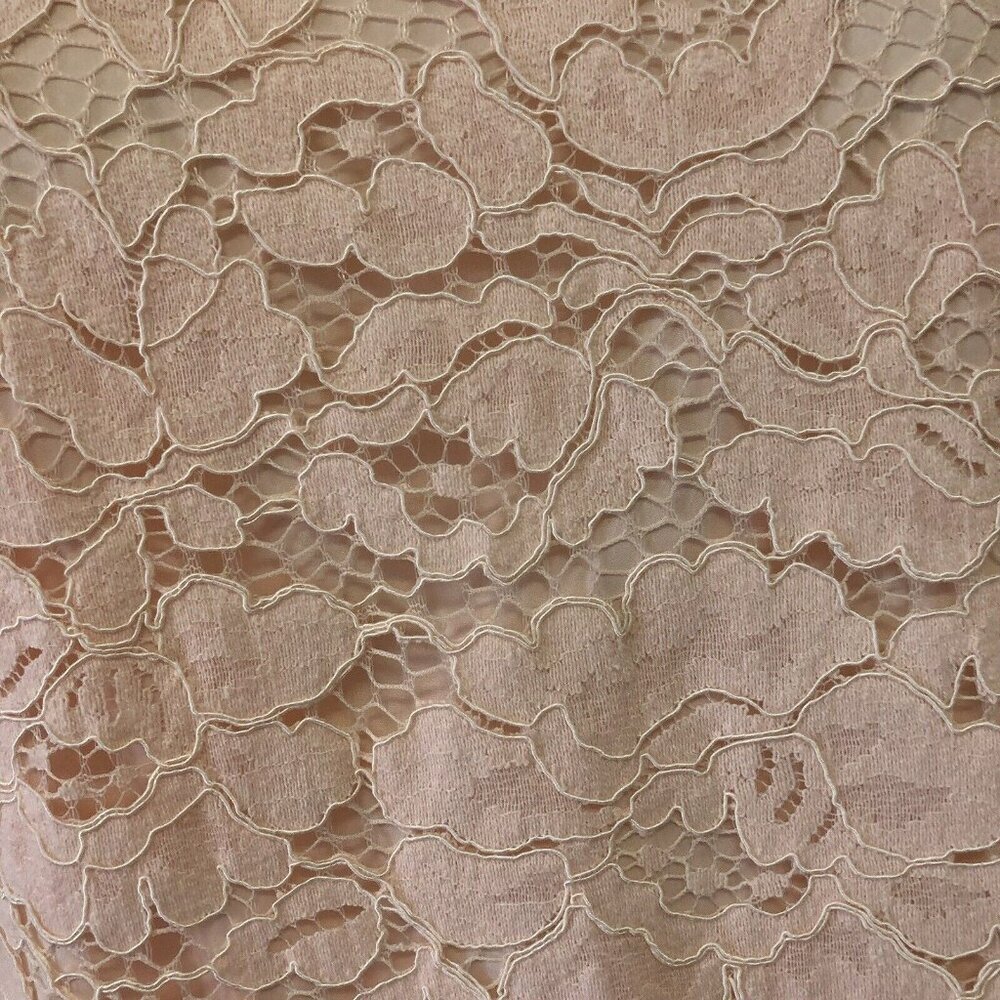 Vince Camuto Womens Sz 6 Lace Floral Flared Bell Sleeves Pink Peachy Shift Dress - Picture 5 of 12